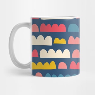 Blue Pink White Yellow Doodle Shapes Mug